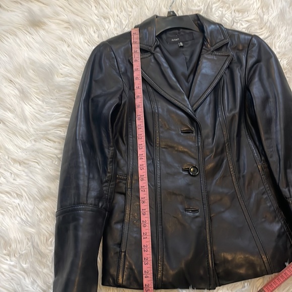 Avanti Vintage Black Leather Jacket Blazer Button Down Size Medium - Picture 10 of 10